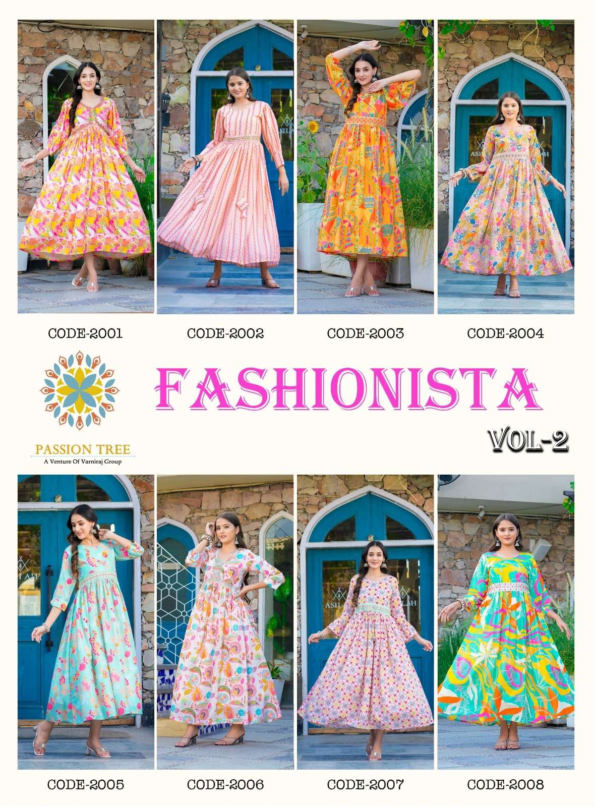 PASSION TREE FASHIONISTA Vol-2 ALIYA CUT Kurti Wholesale catalog
