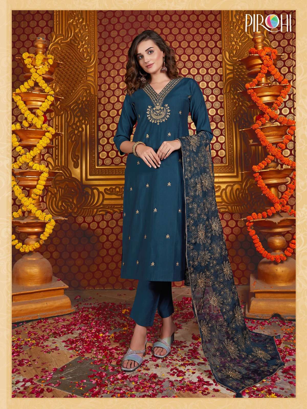Pirohi Kurti Mannat Vol 1 Silk Kurti Bottom Dupatta Wholesale catalog