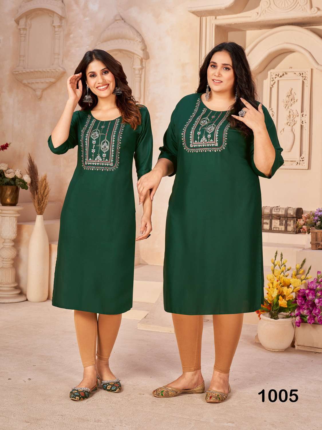 Plus Size 1001 Sequence Embroidery Kurti Wholesale catalog