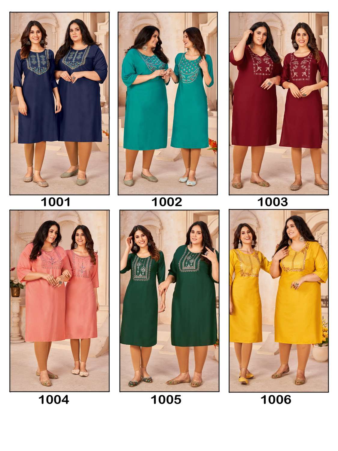 Plus Size 1001 Sequence Embroidery Kurti Wholesale catalog