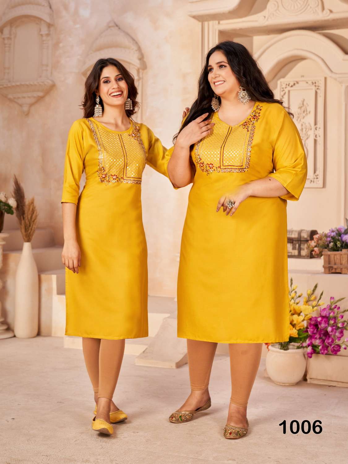 Plus Size 1001 Sequence Embroidery Kurti Wholesale catalog