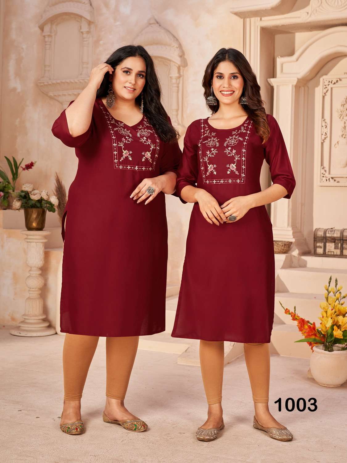 Plus Size 1001 Sequence Embroidery Kurti Wholesale catalog