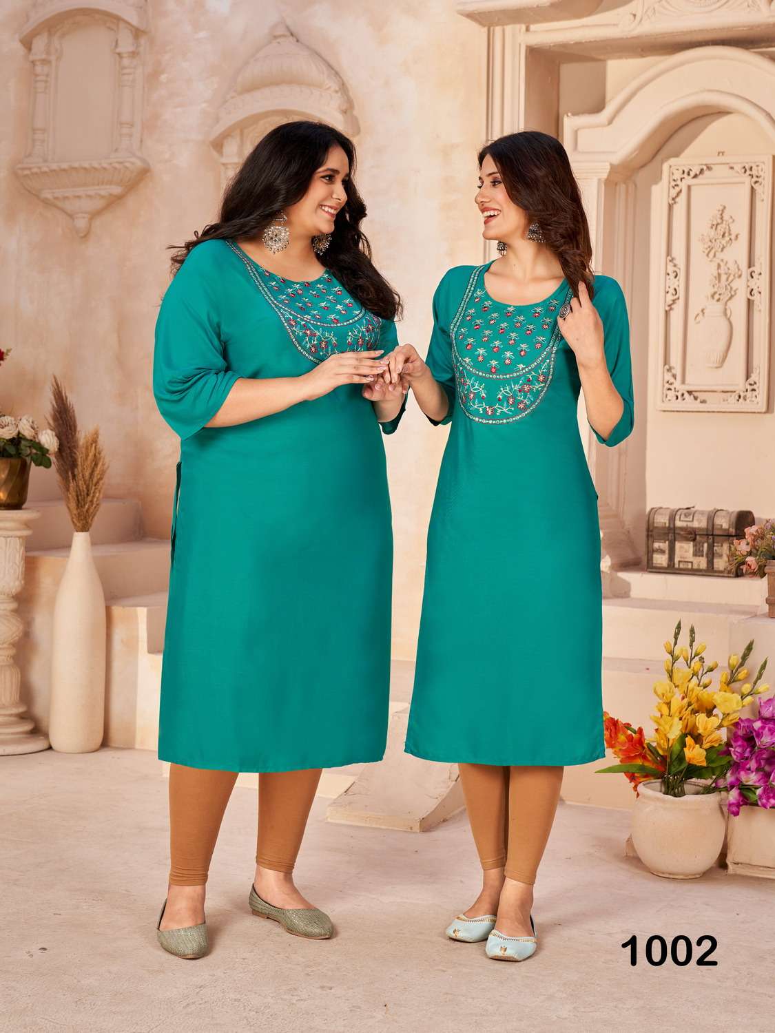 Plus Size 1001 Sequence Embroidery Kurti Wholesale catalog