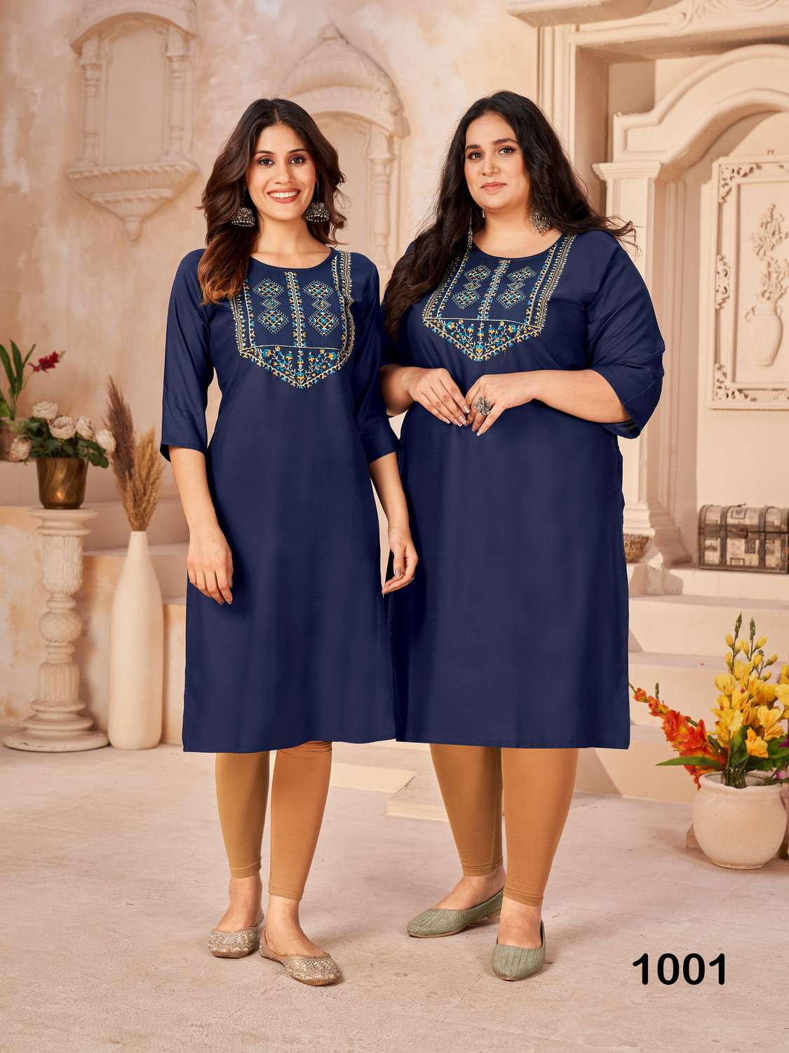 Plus Size 1001 Sequence Embroidery Kurti Wholesale catalog