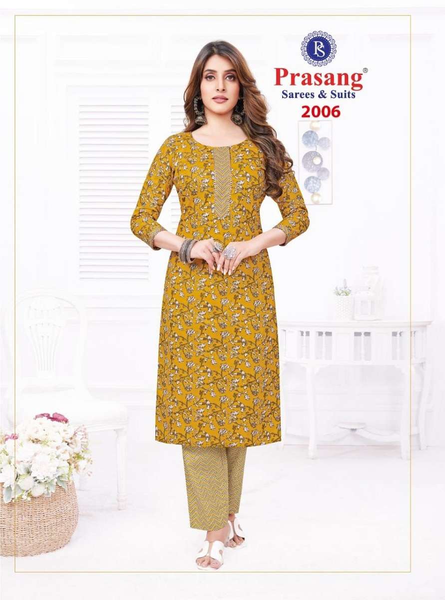 Prasang Alfia Vol 2 Casual Wear Cotton Kurti With Pant Wholesale catalog