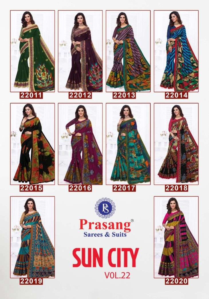 	Prasang Suncity Vol-22 – Cotton Saree -Wholesale Catalog
