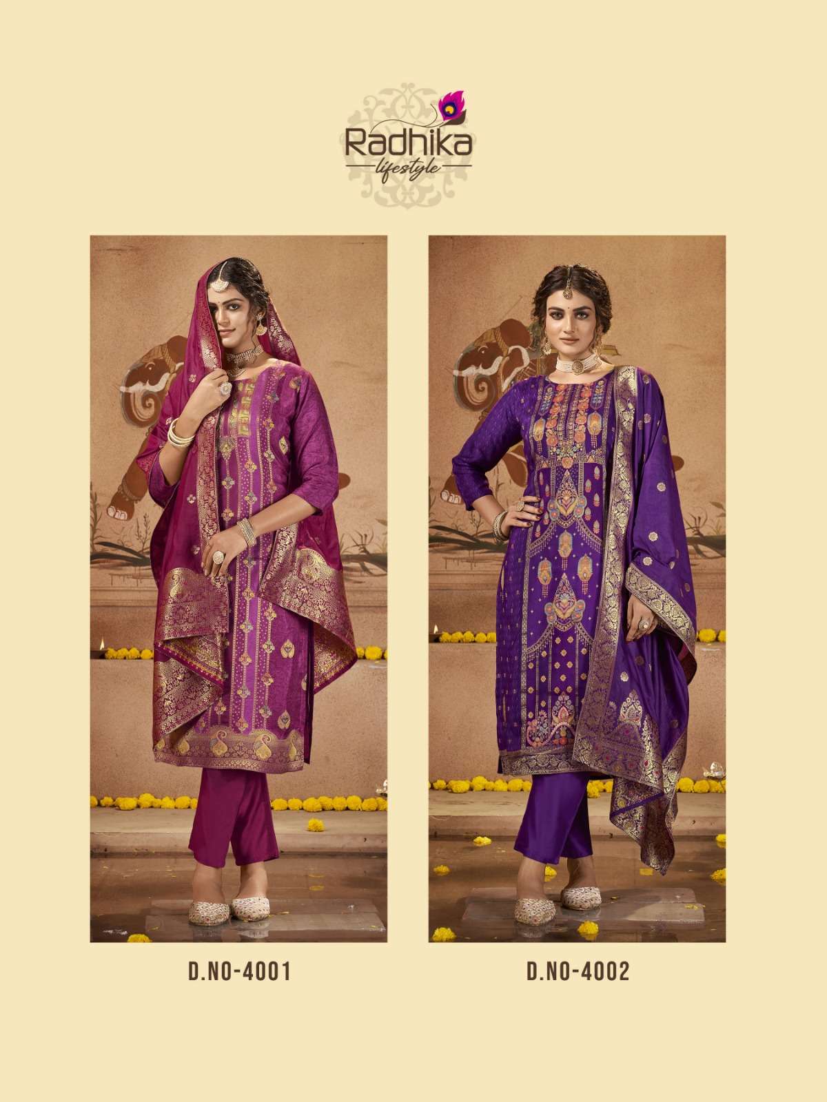 Radhika Banarasi Vol 4 Dola Silk Designer Ready Made Wholesale catalog