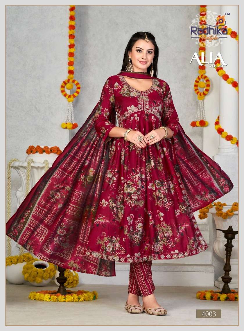 RADHIKA LIFE STYLE Alia Vol -4 GOWN  Kurti Wholesale catalog
