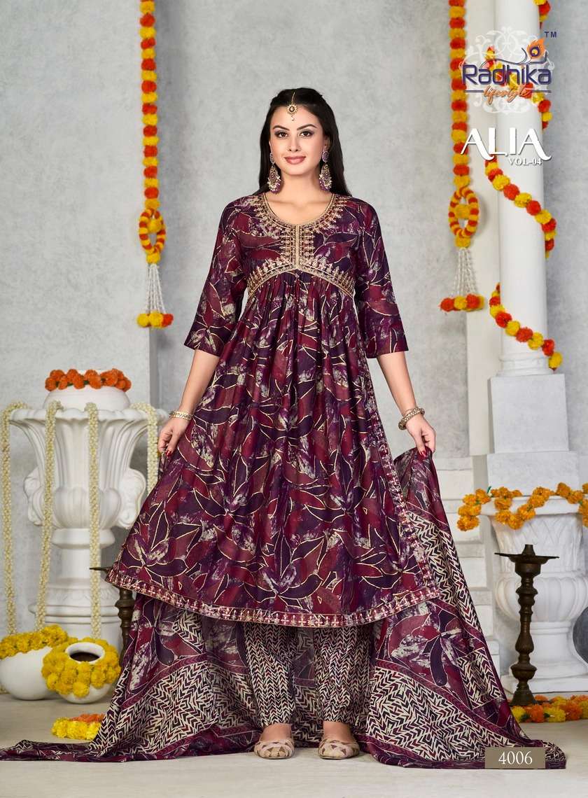RADHIKA LIFE STYLE Alia Vol -4 GOWN  Kurti Wholesale catalog