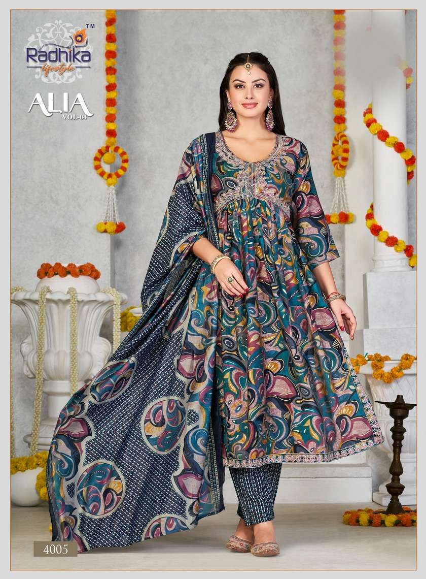 RADHIKA LIFE STYLE Alia Vol -4 GOWN  Kurti Wholesale catalog