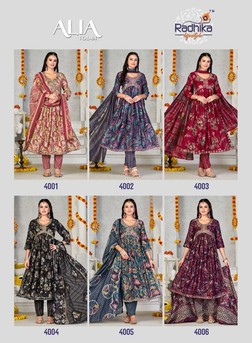 RADHIKA LIFE STYLE Alia Vol -4 GOWN  Kurti Wholesale catalog