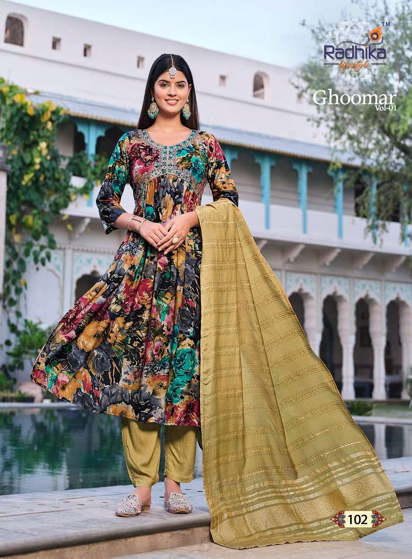 RADHIKA LIFE STYLE GHOOMAR vol-1 Kurti Wholesale catalog