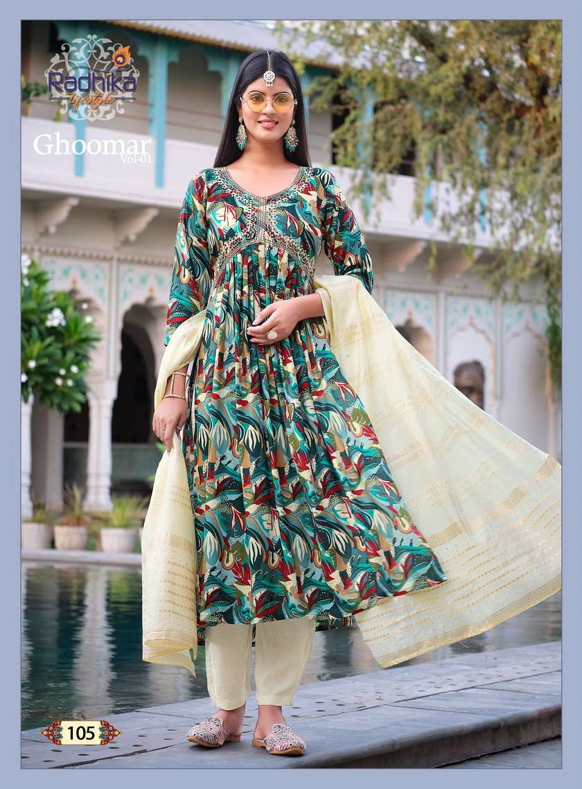 RADHIKA LIFE STYLE GHOOMAR vol-1 Kurti Wholesale catalog