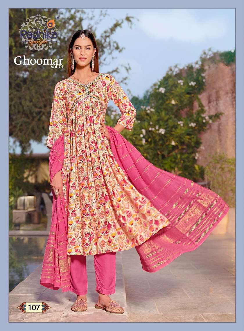 RADHIKA LIFE STYLE GHOOMAR vol-1 Kurti Wholesale catalog