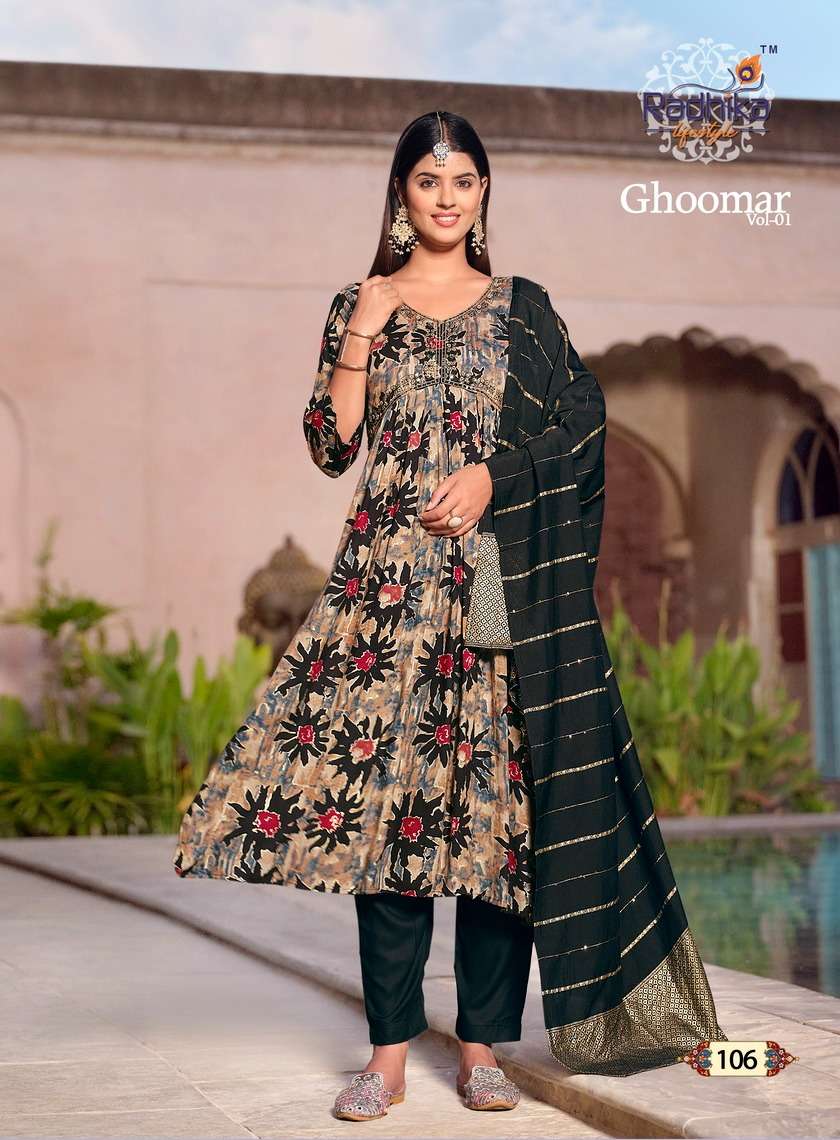 RADHIKA LIFE STYLE GHOOMAR vol-1 Kurti Wholesale catalog
