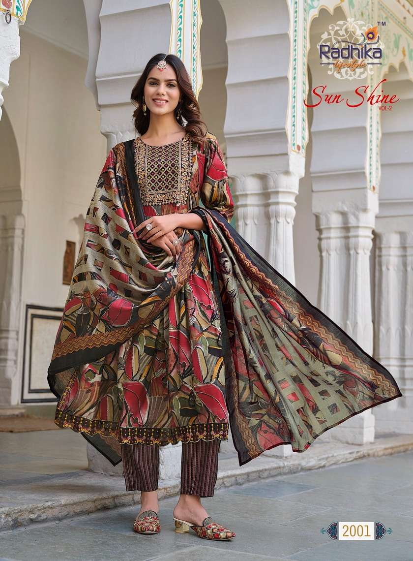 Radhika Sunshine Vol 2 Muslin Printed Kurti Bottom With Dupatta Wholesale catalog