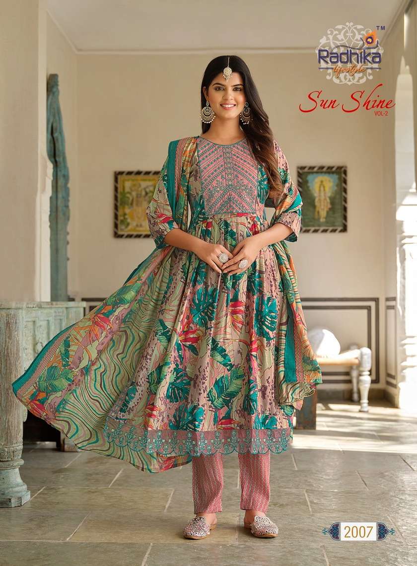 Radhika Sunshine Vol 2 Muslin Printed Kurti Bottom With Dupatta Wholesale catalog