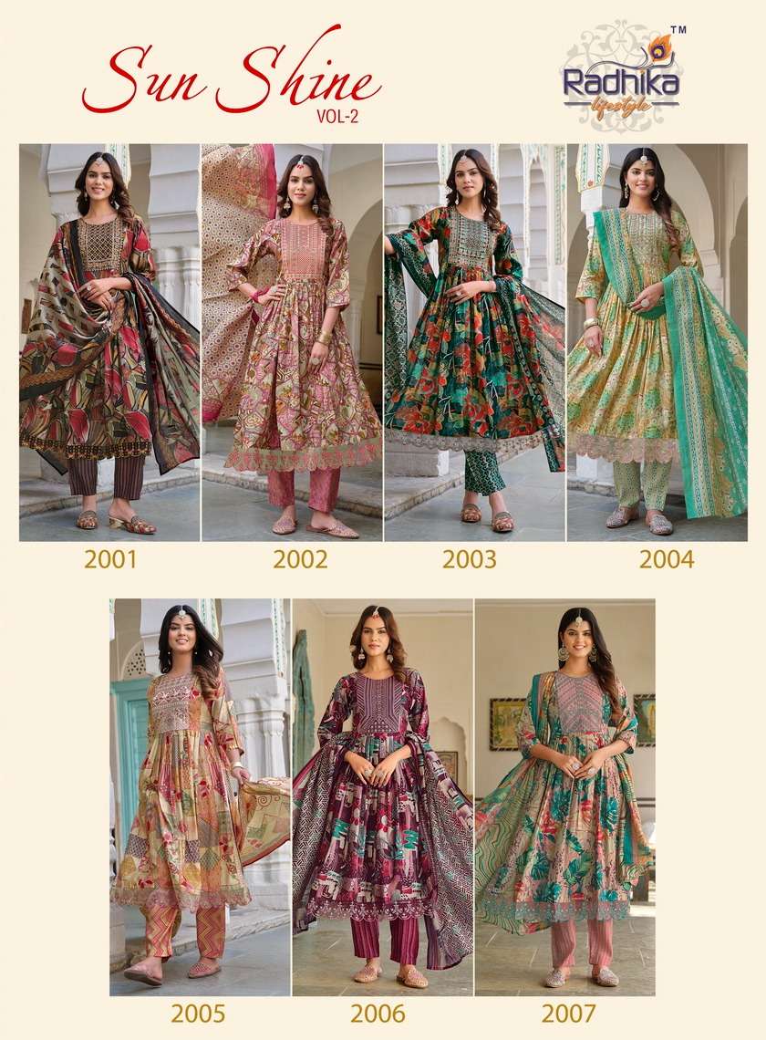 Radhika Sunshine Vol 2 Muslin Printed Kurti Bottom With Dupatta Wholesale catalog