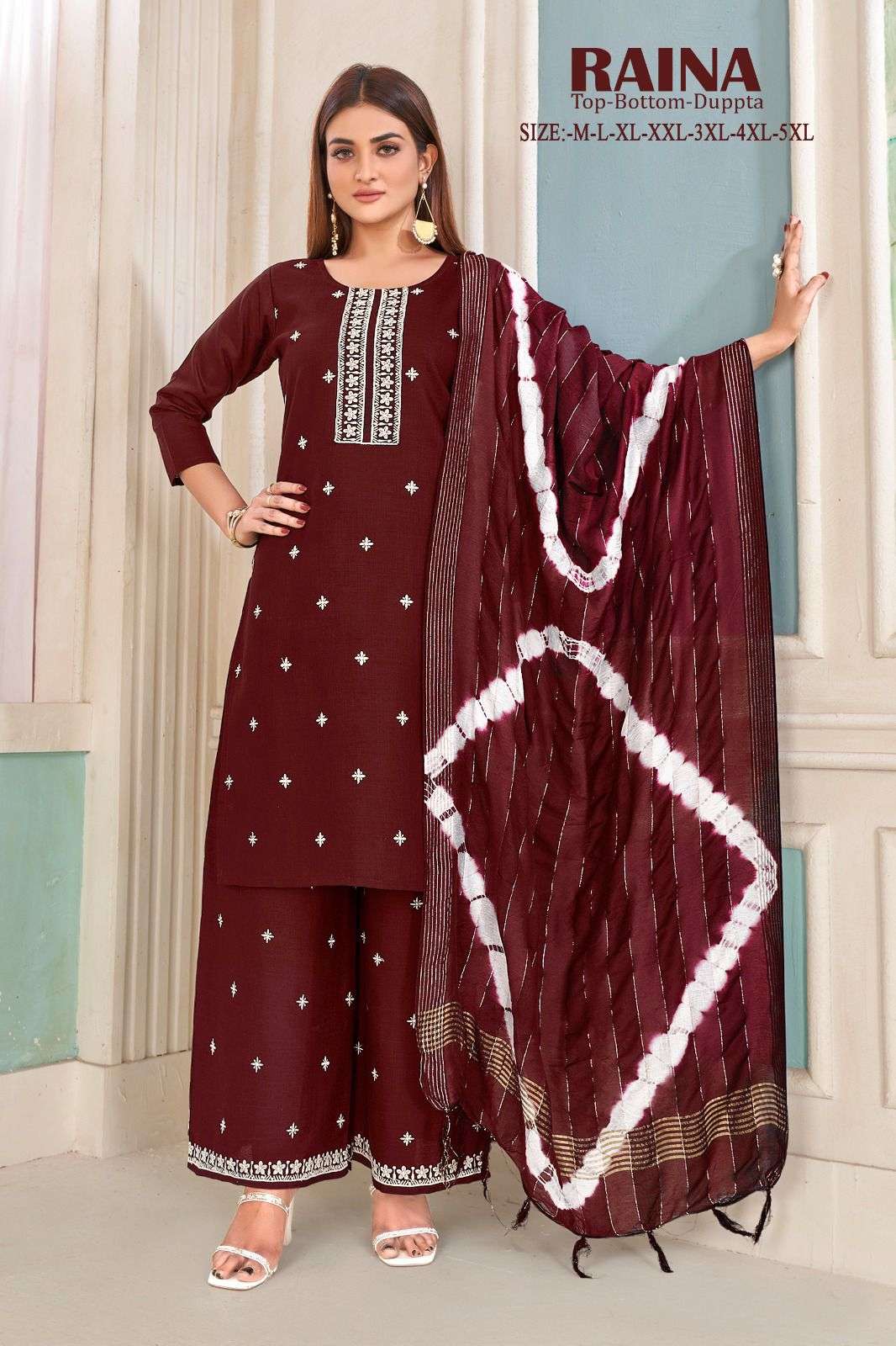 RAINA COTTON WITH FANCY WORK Kurti Wholesale catalog