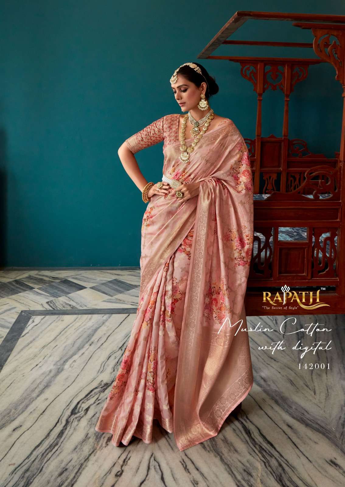 Rajpath Fiona Silk Beautiful Floral Printed Saree Wholesale catalog