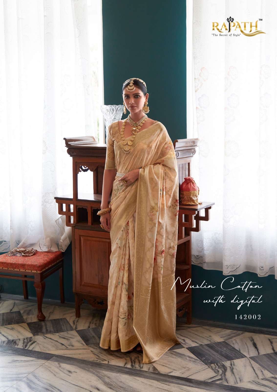 Rajpath Fiona Silk Beautiful Floral Printed Saree Wholesale catalog