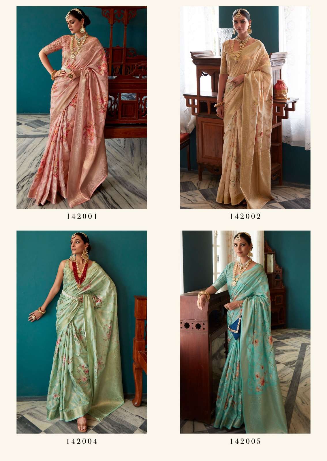 Rajpath Fiona Silk Beautiful Floral Printed Saree Wholesale catalog