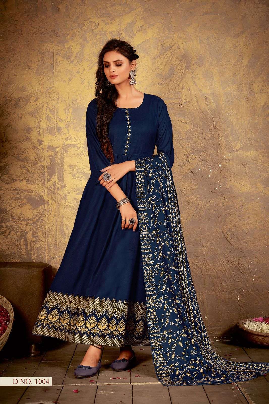 RAYON GOLD PRINT TOP & DUPATTA Kurti Wholesale catalog