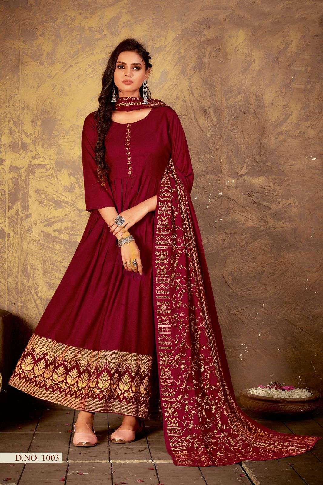 RAYON GOLD PRINT TOP & DUPATTA Kurti Wholesale catalog