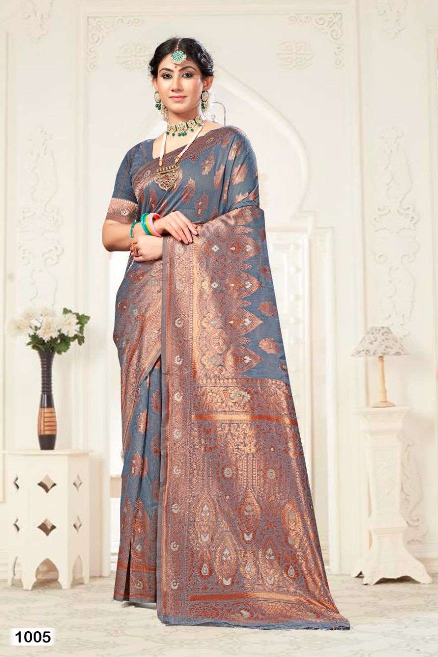 Riwazo Blue Sky Traditional Wear Organza Sarees Wholesale catalog