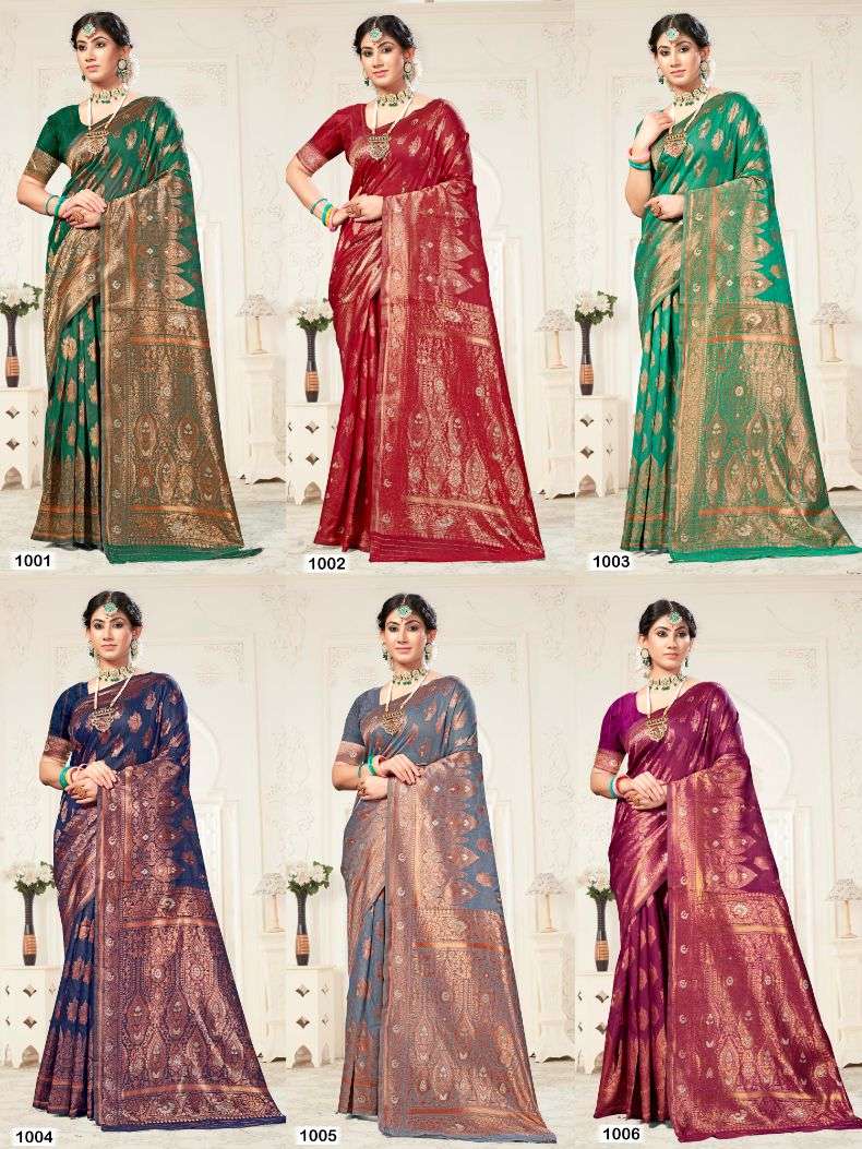 Riwazo Blue Sky Traditional Wear Organza Sarees Wholesale catalog