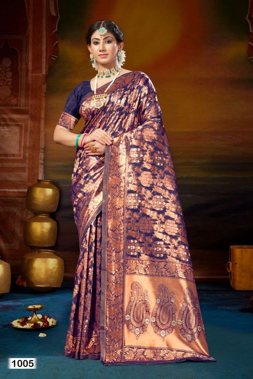 Riwazo BLUE SKY VOL-4 Traditional Wear Organza Sarees Wholesale catalog