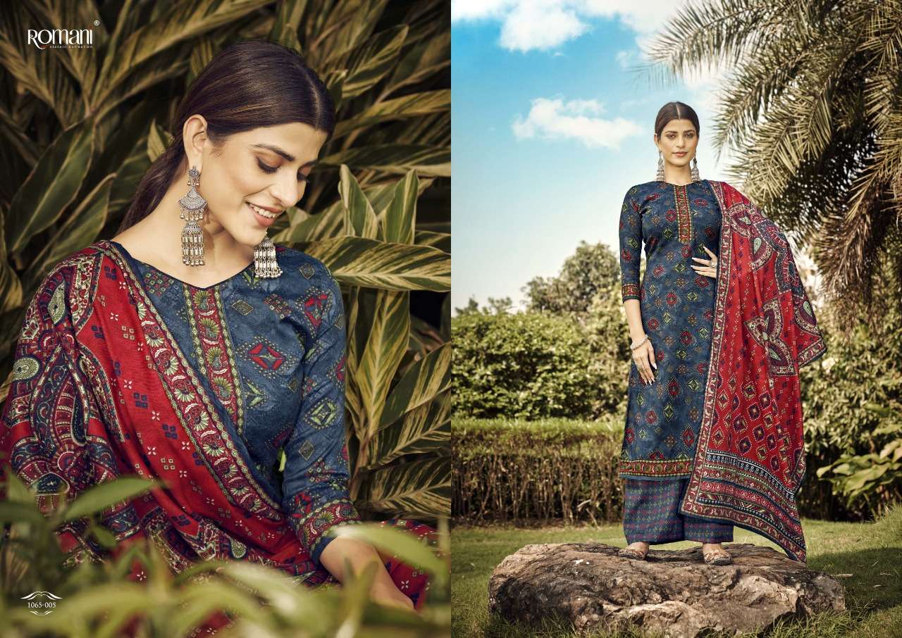 Romani Kasauti Exclusive Woollen Pashmina Dress Material Wholesale catalog