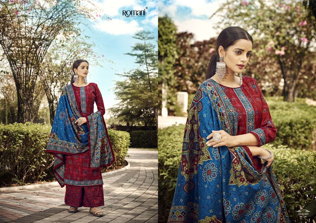 Romani Kasauti Exclusive Woollen Pashmina Dress Material Wholesale catalog