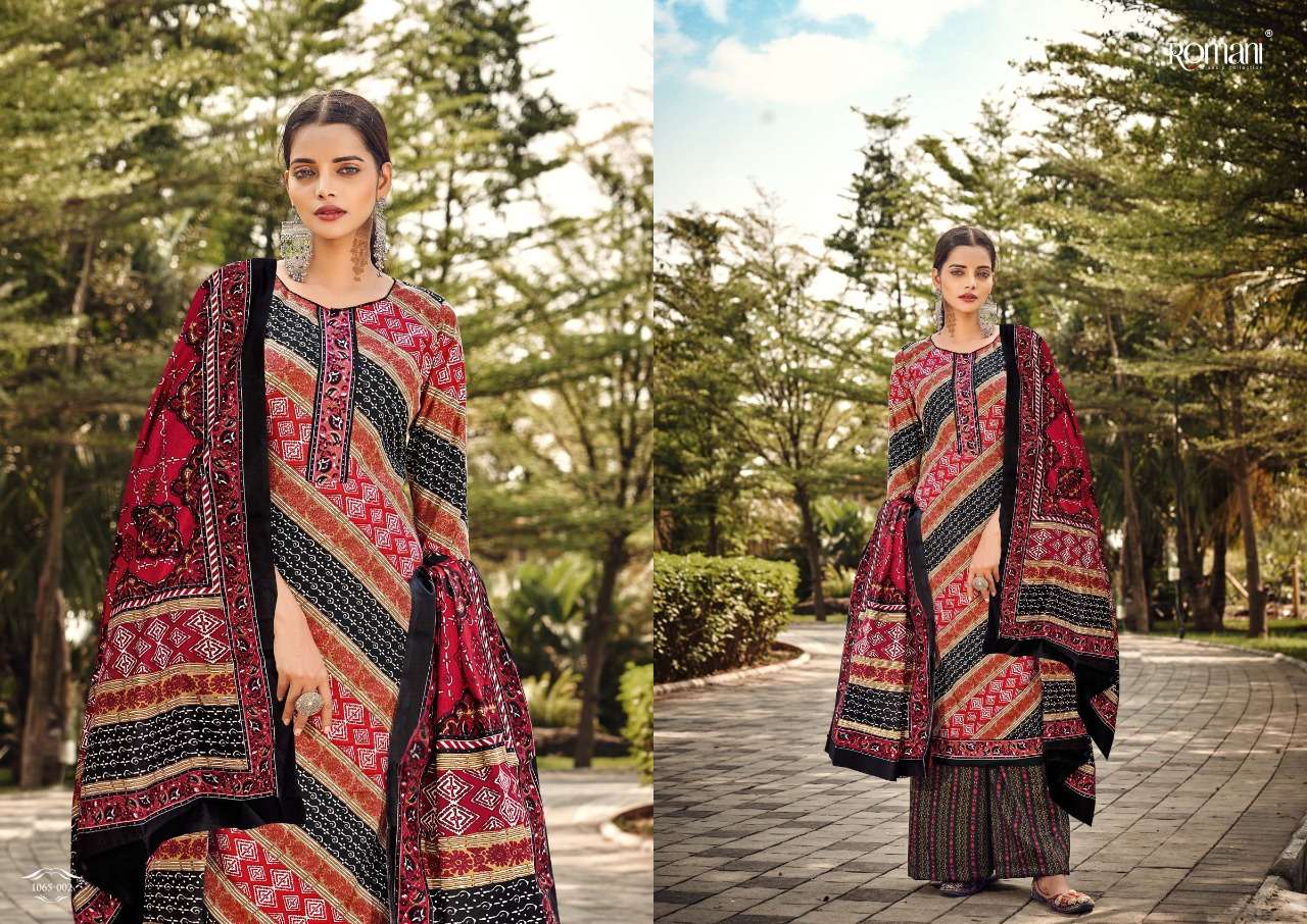 Romani Kasauti Exclusive Woollen Pashmina Dress Material Wholesale catalog