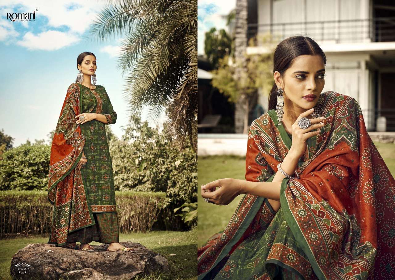 Romani Kasauti Exclusive Woollen Pashmina Dress Material Wholesale catalog