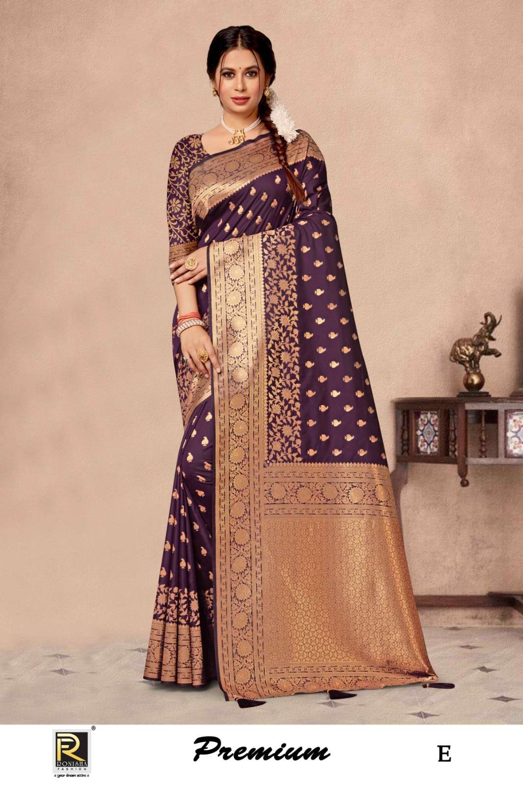 Ronisha Premium Designer Banarasi Silk Saree Wholesale catalog
