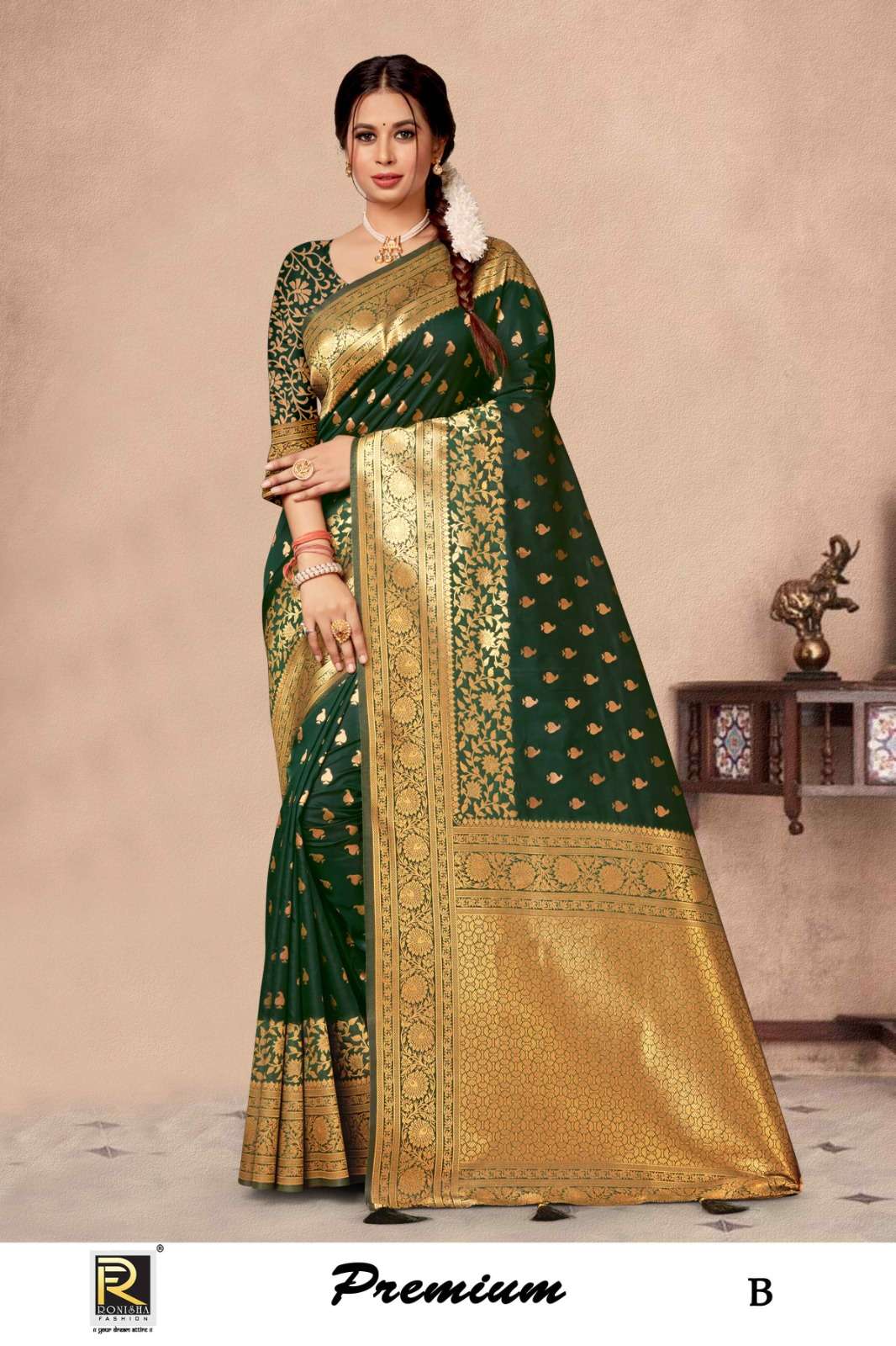 Ronisha Premium Designer Banarasi Silk Saree Wholesale catalog