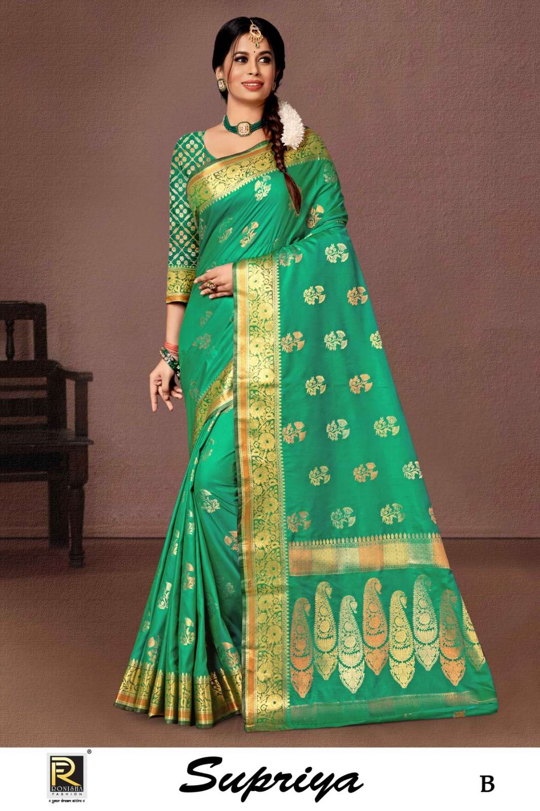 Ronisha Supriya Banarasi Silk Designer Saree Wholesale catalog