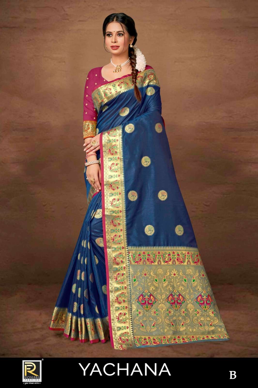 Ronisha Yachana Fancy Banarasi Silk Saree Wholesale catalog