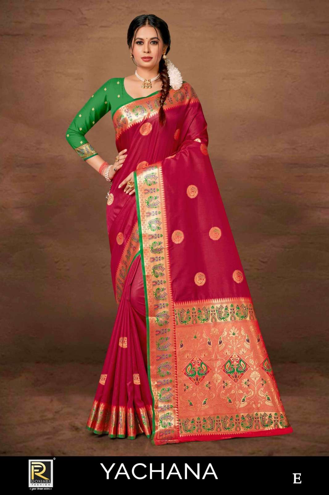 Ronisha Yachana Fancy Banarasi Silk Saree Wholesale catalog