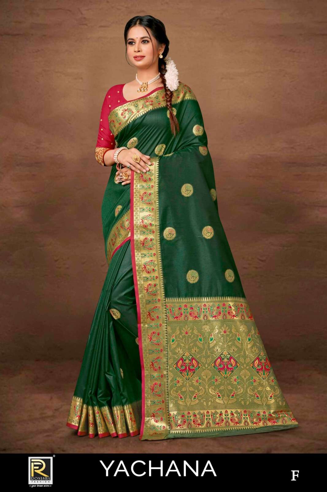 Ronisha Yachana Fancy Banarasi Silk Saree Wholesale catalog