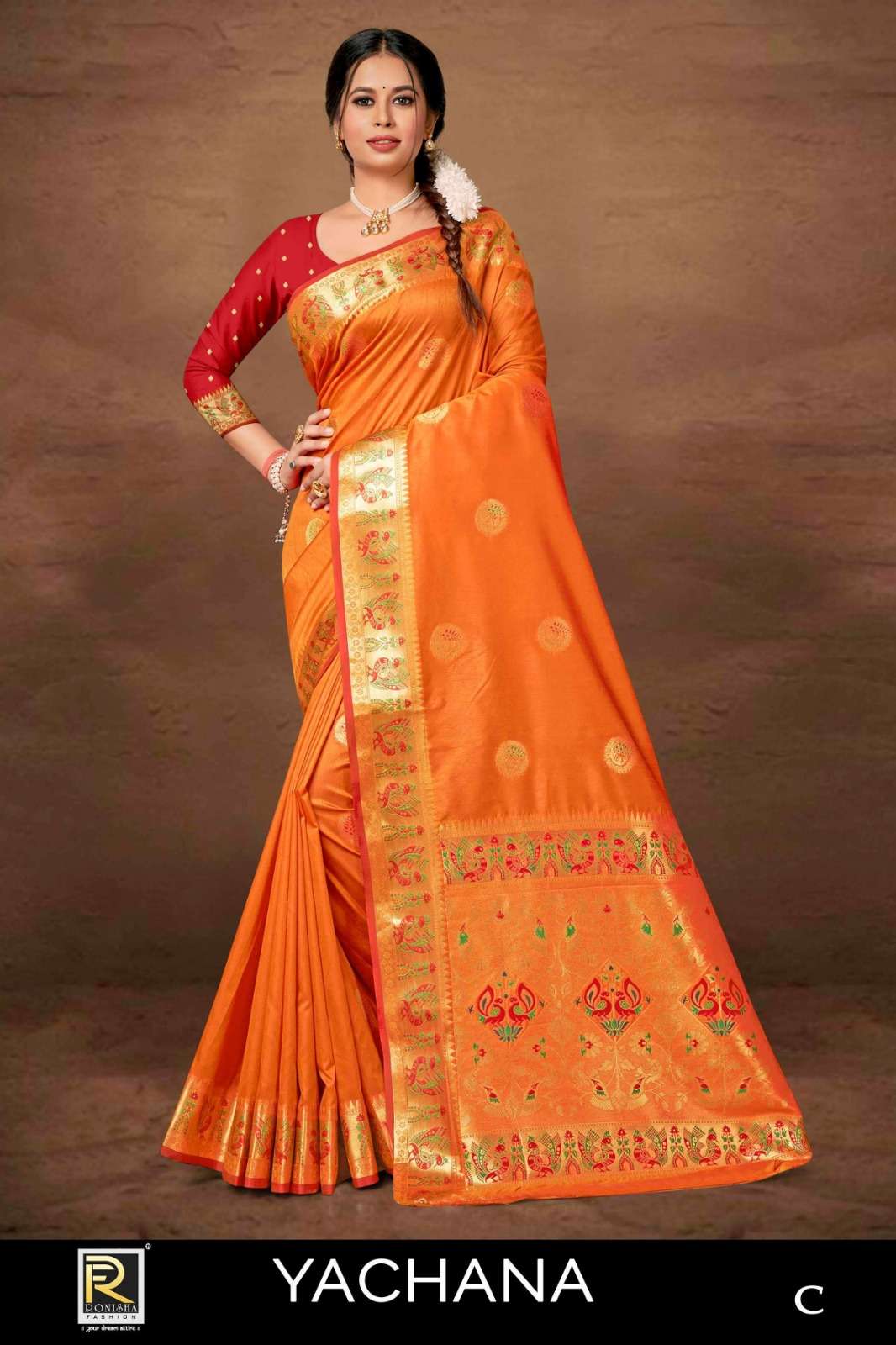 Ronisha Yachana Fancy Banarasi Silk Saree Wholesale catalog