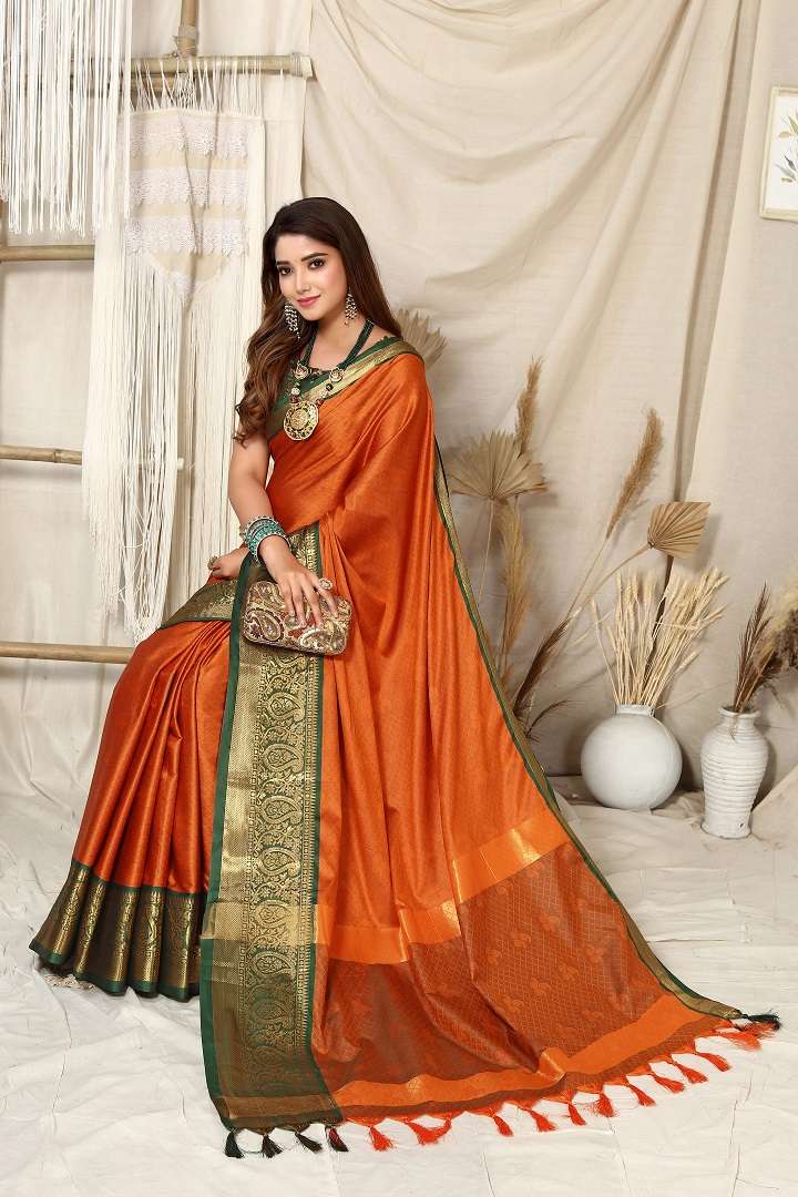Rubina 2 Jari Worked Banarasi Silk Saree Wholesale catalog