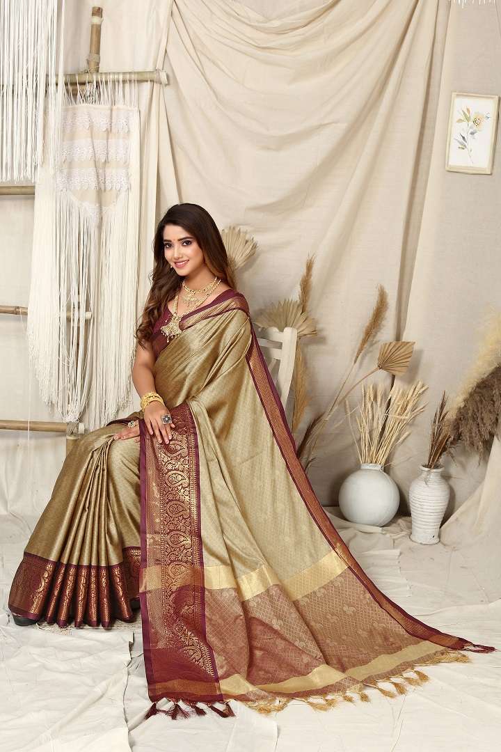 Rubina 2 Jari Worked Banarasi Silk Saree Wholesale catalog
