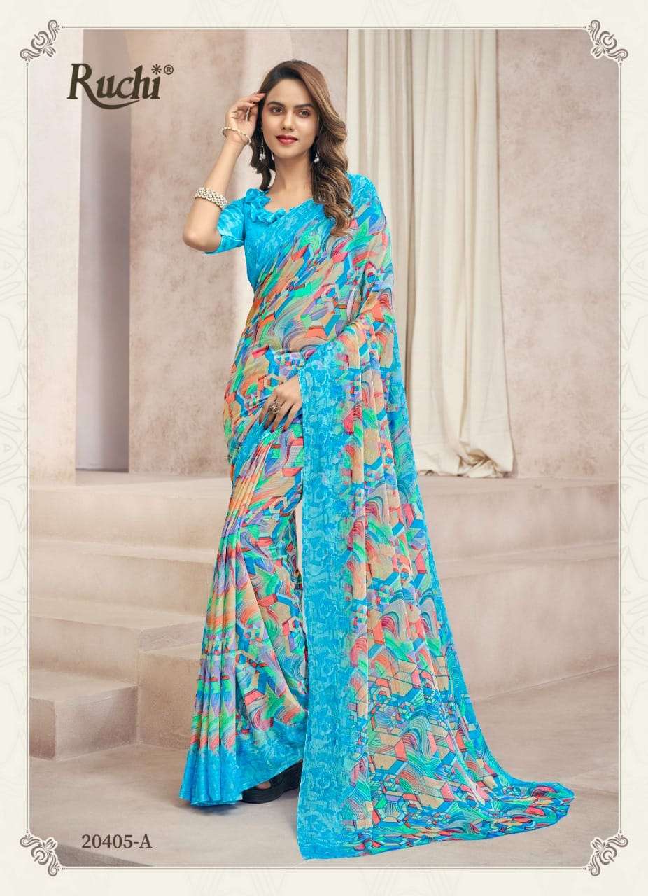 Ruchi Star Chiffon 88 Casual Wear Saree Wholesale catalog