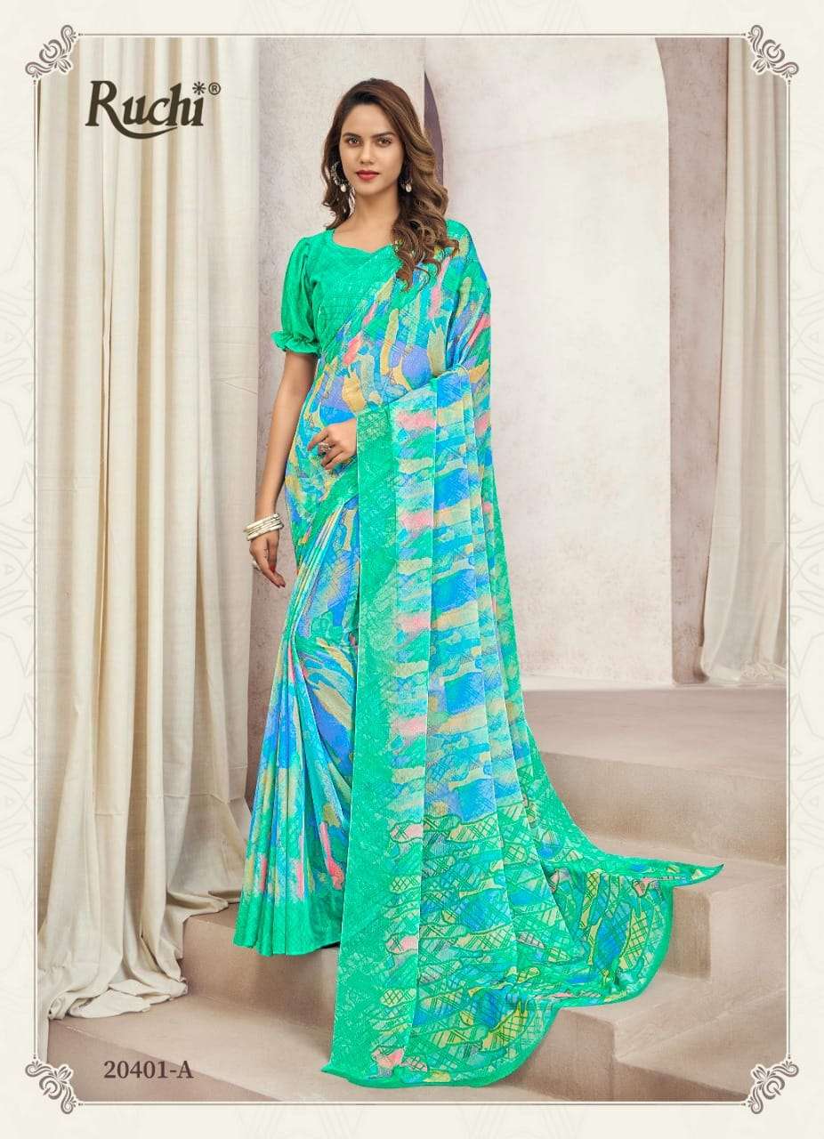 Ruchi Star Chiffon 88 Casual Wear Saree Wholesale catalog