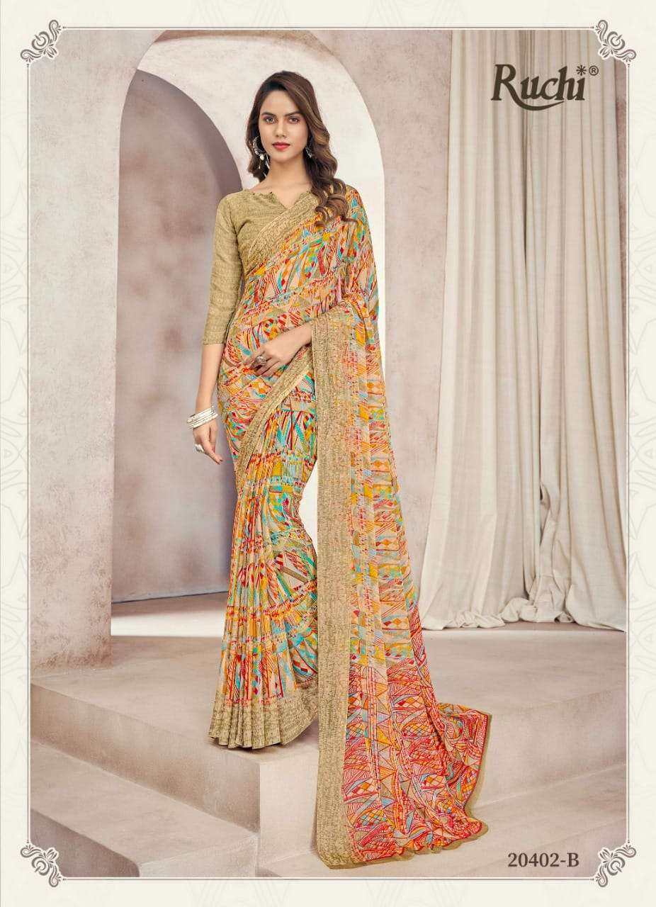Ruchi Star Chiffon 88 Casual Wear Saree Wholesale catalog