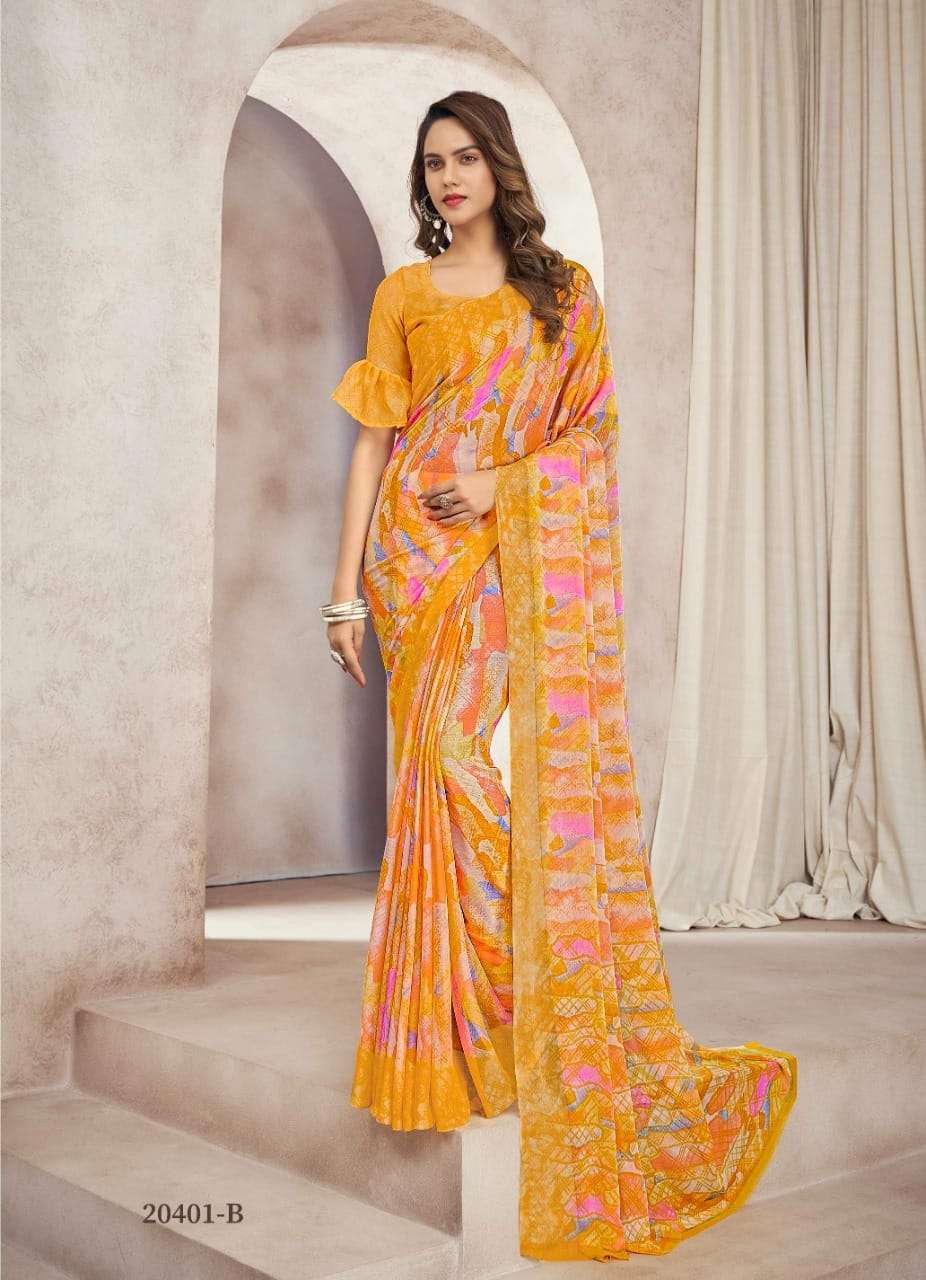 Ruchi Star Chiffon 88 Casual Wear Saree Wholesale catalog