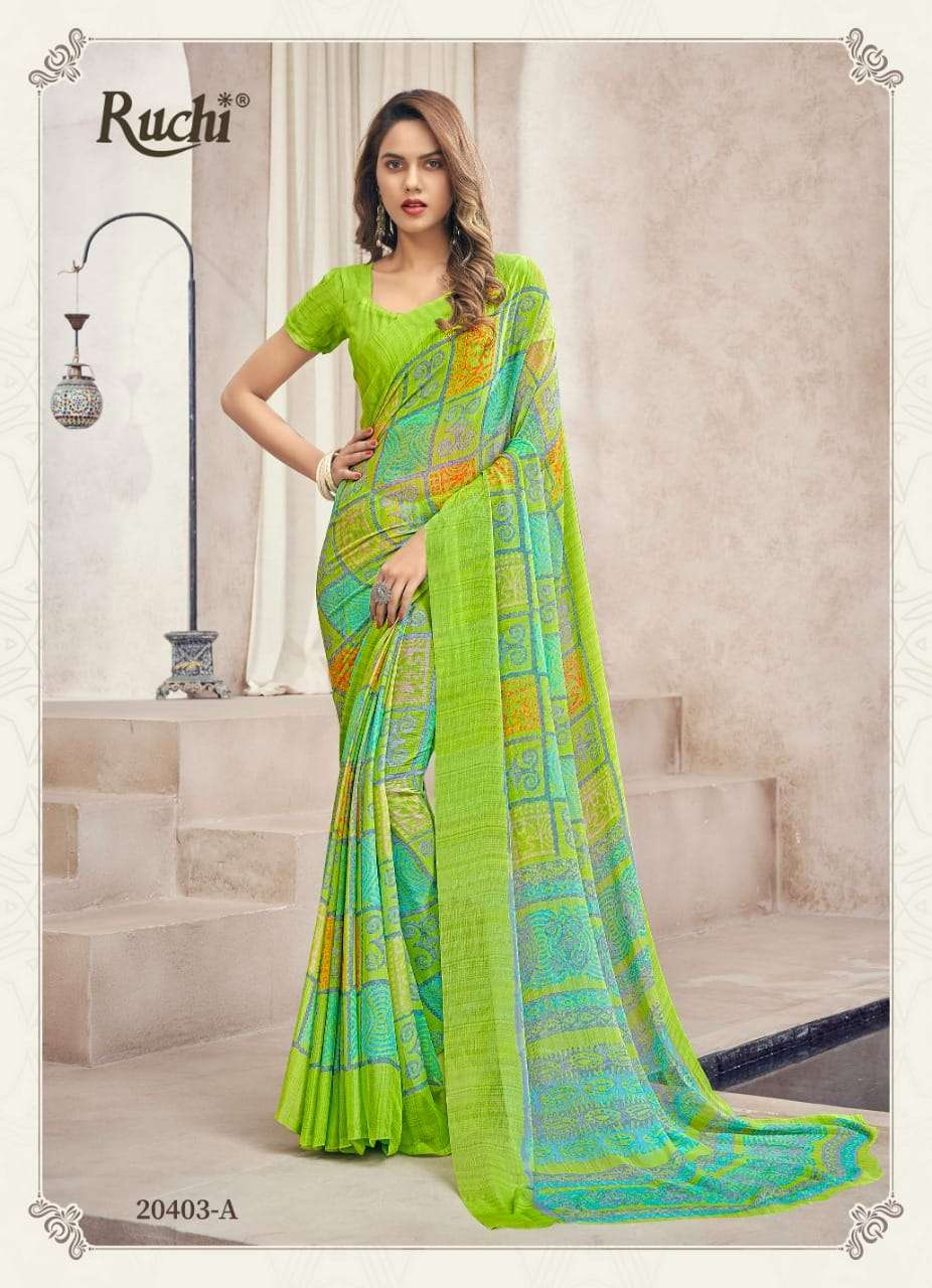 Ruchi Star Chiffon 88 Casual Wear Saree Wholesale catalog