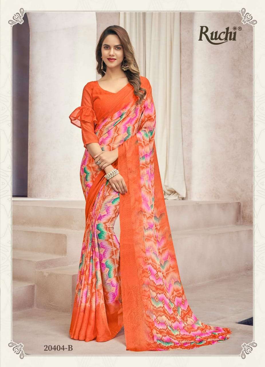 Ruchi Star Chiffon 88 Casual Wear Saree Wholesale catalog